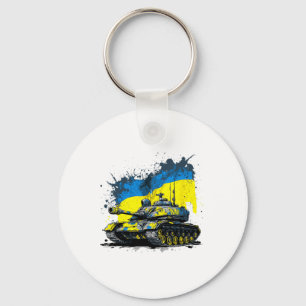 Ukraine - Here To Stay And Not Going Anywhere Tank Keychain
