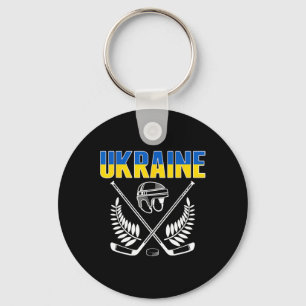 Ukraine Ice Hockey Fans Jersey Support Ukrainian H Keychain