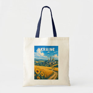 Ukraine Illustration Travel Art Vintage Tote Bag