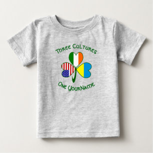 Ukraine Ireland USA Shamrock Flag Personalized Baby T-Shirt