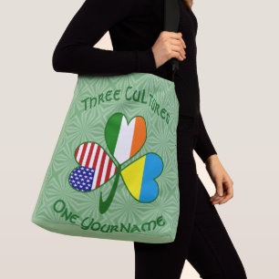 Ukraine Ireland USA Shamrock Flag Personalized Crossbody Bag