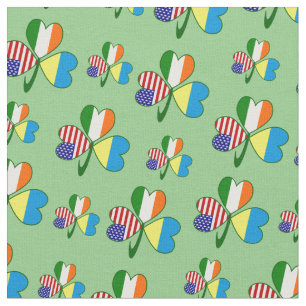 Ukraine Ireland USA Shamrock Flag Personalized Fabric