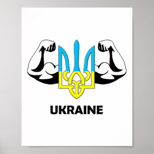 Ukraine Is Power! Emblem Of Ukraine. Trident.  Poster