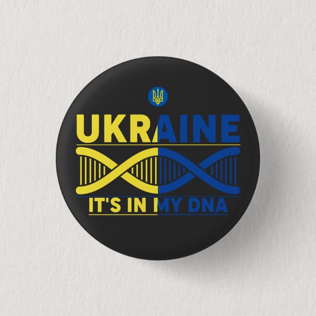 Ukraine It's in My DNA T-Shirt Keychain 1 Inch Round Button (Front)