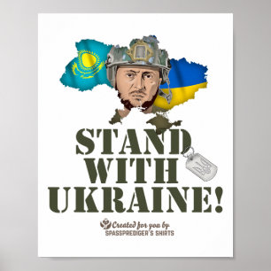 Ukraine Kazakhstan Zelenskyy Stand With Ukraine  Poster