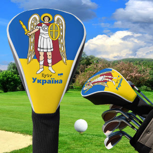 Ukraine & Kyiv City Coat of Arms, Ukrainian Flag  Golf Head Cover