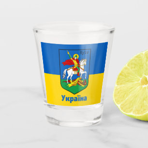 Ukraine & Kyiv Coat of Arms, Knight Herb / Укр Shot Glass