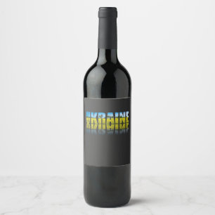 Ukraine label with blue sky and yellow field