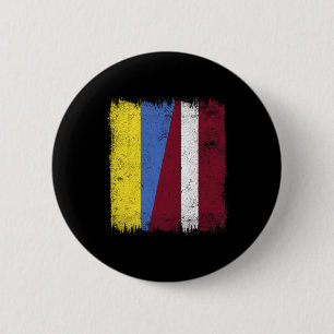 Ukraine Latvia Half Flag Ukrainian Latvian Heritag 2 Inch Round Button