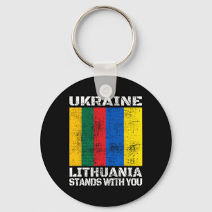 Ukraine Lithuania Stands With You Lithuanian Suppo Keychain