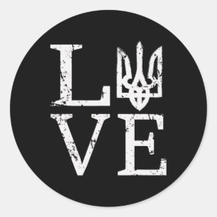 Ukraine Love Ukrainian Zelensky Tryzub Military Tr Classic Round Sticker