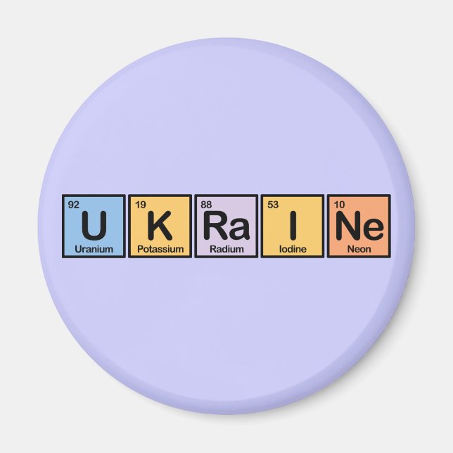 Ukraine made of Elements Magnet (Front)