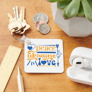 Ukraine Map Colors Ukrainian Keychain