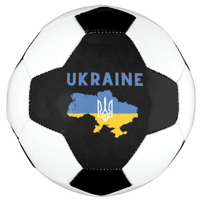 Ukraine Map Flag Soccer Ball (Front)