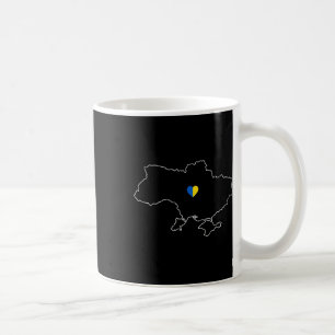 Ukraine Map With Heart In Yellow Blue Ukrainian Fo Coffee Mug