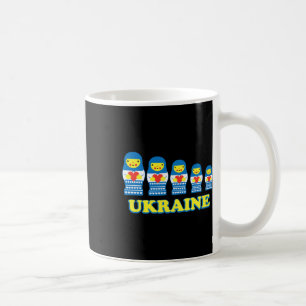 Ukraine Matryoshka Nesting Dolls Hold Hearts  Coffee Mug
