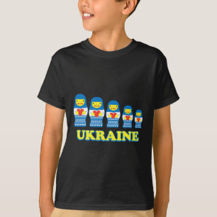 Ukraine Matryoshka Nesting Dolls Hold Hearts T-Shirt
