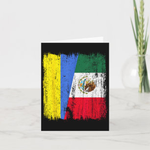 Ukraine Mexico Half Flag Ukrainian Mexican Heritag Card