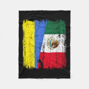 Ukraine Mexico Half Flag Ukrainian Mexican Heritag Fleece Blanket
