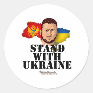 Ukraine Montenegro Volodymyr Zelenskyy Stand With  Classic Round Sticker