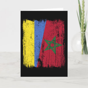Ukraine Morocco Half Flag Ukrainian Moroccan Herit Card