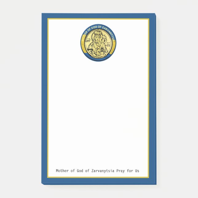 UKRAINE MOTHER OF GOD OF ZARVANYTSIA RELIGIOUS  POST-IT NOTES (Front)