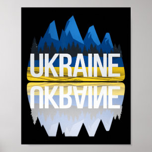 Ukraine Mountain Reflections Ukrainian Nature Souv Poster