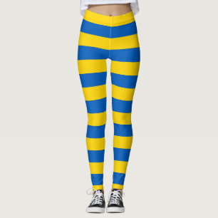 Ukraine National Flag Colours Horizontal Striped Leggings
