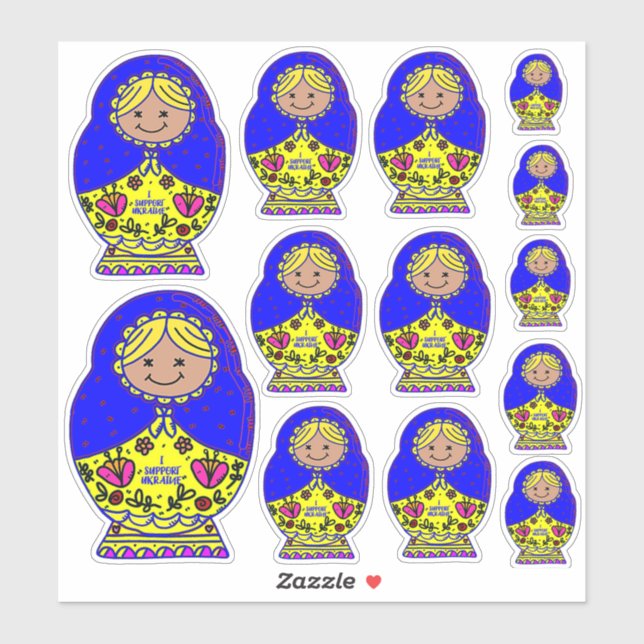 Ukraine Nesting Dolls, (Sheet)