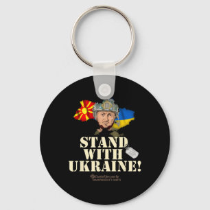 Ukraine North Macedonia Zelensky Stand With Ukrain Keychain