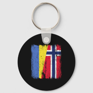 Ukraine Norway Half Flag Ukrainian Norwegian Ances Keychain