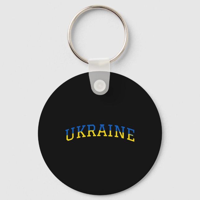 Ukraine Patriotic Blue Yellow Pride Support  Keychain (Front)