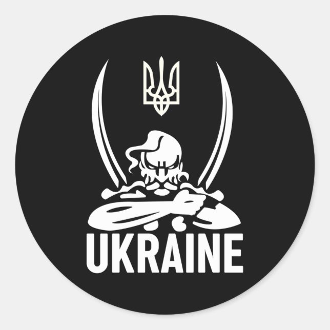Ukraine Patriotic Singer Emblem Kozak Classic Round Sticker (Front)