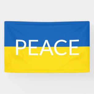 Ukraine peace blue yellow custom text flag banner