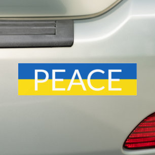 Ukraine peace blue yellow custom text flag bumper sticker