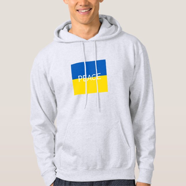 Ukraine peace blue yellow custom text flag hoodie (Front)