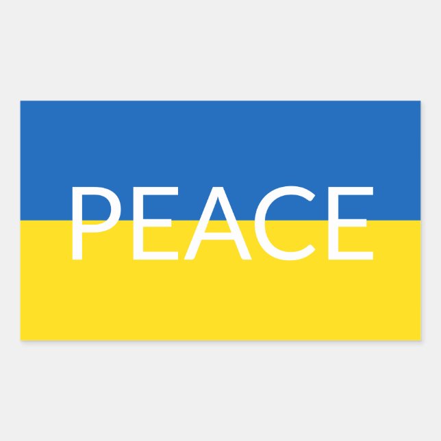 Ukraine peace blue yellow custom text flag sticker (Front)