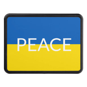 Ukraine peace blue yellow custom text flag trailer hitch cover