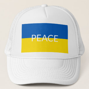 Ukraine peace blue yellow custom text flag trucker hat