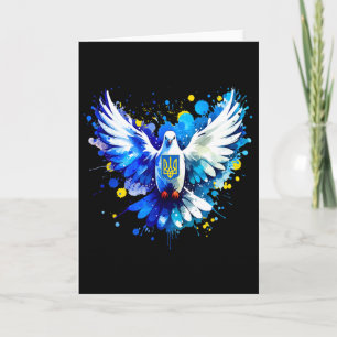 Ukraine Peace Dove Defend Democracy Stand With Zel Card