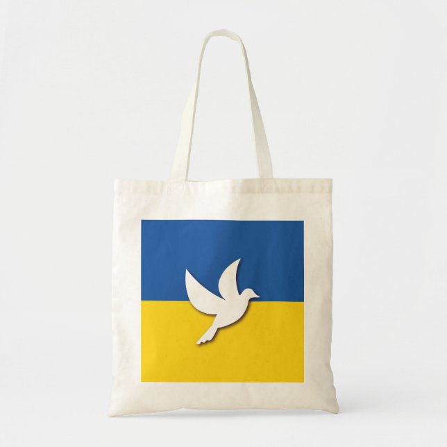 Ukraine Peace Dove Flag Tote Bag (Front)