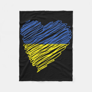 Ukraine Peace Heart Unity Awareness Empowerment Uk Fleece Blanket