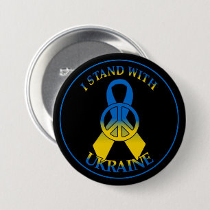 Ukraine Peace Ribbon 3 Inch Round Button