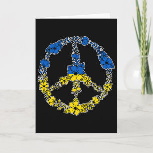 Ukraine Peace Sign Flowers In Blue And Yellow Ukra Card