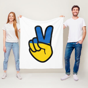 Ukraine Peace Sign with flag of Ukraine colours Fleece Blanket