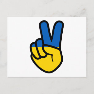 Ukraine Peace Sign with flag of Ukraine colours Postcard