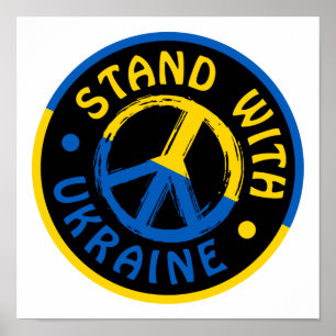 Ukraine Peace Symbol Stand With Ukraine Poster