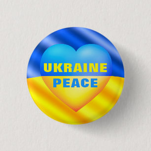 Ukraine - Peace - Ukrainian Flag - Freedom Button