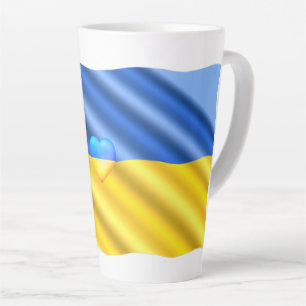 Ukraine - Peace - Ukrainian Flag - Freedom Support Latte Mug