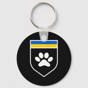 Ukraine Pet Awareness Flag Support Ukrainian pets  Keychain